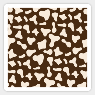 Milk Dairy Cow Print Pattern on Chocolate Background Sticker